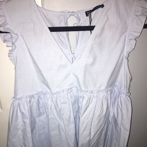 ZARA Light Blue Top with Bow Details